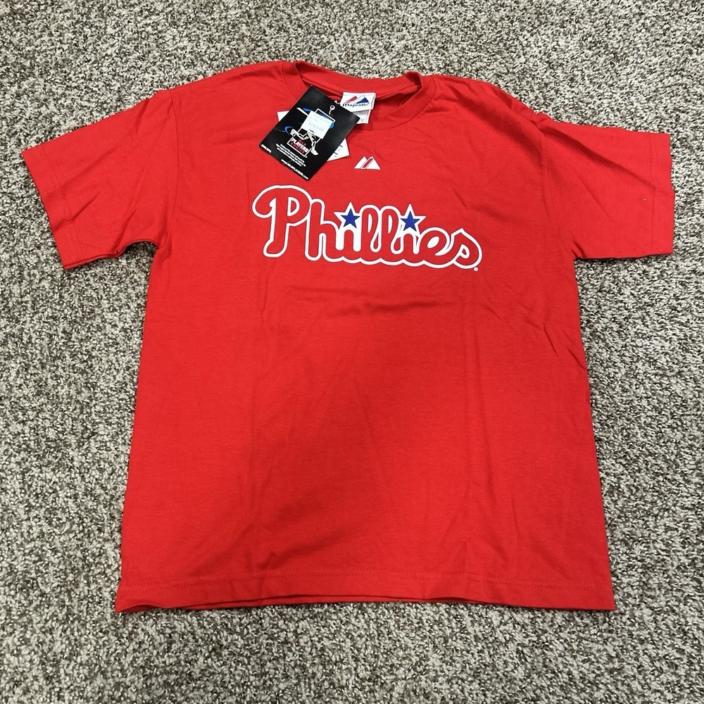 Majestic Phillies Jayson Werth T-Shirt Youth Large 28 Red